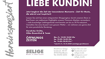 Herbst-/Winterkollektion 2025 bis zu 30 % reduziert